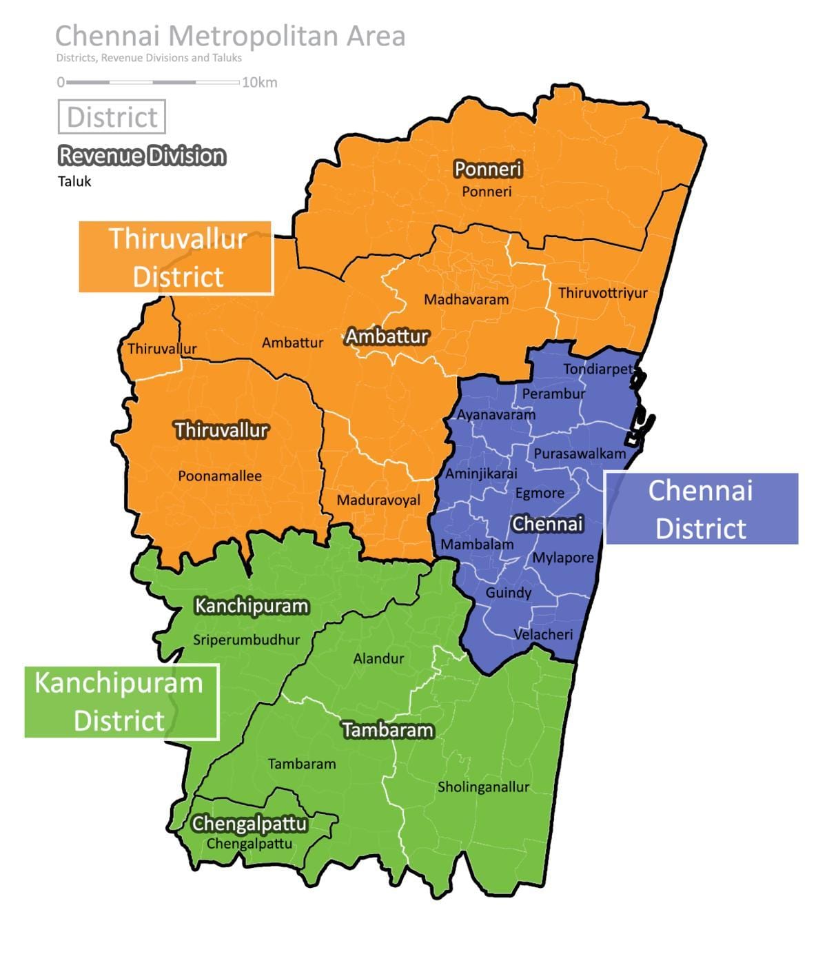 mapa Chennai auzoan
