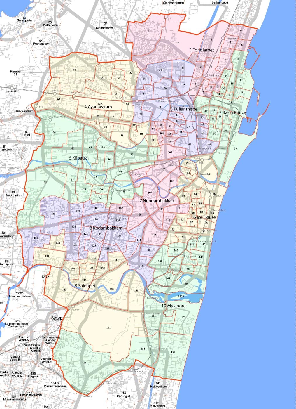 handiagoa Chennai corporation mapa