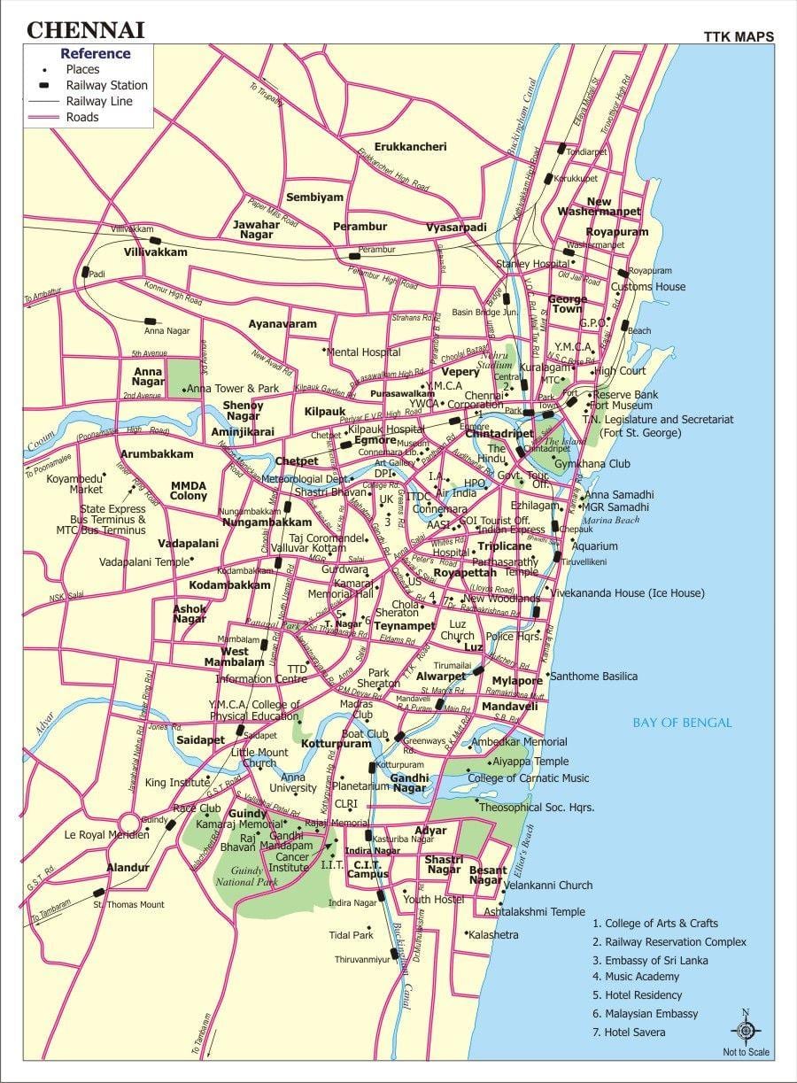 errepide mapa Chennai hiria