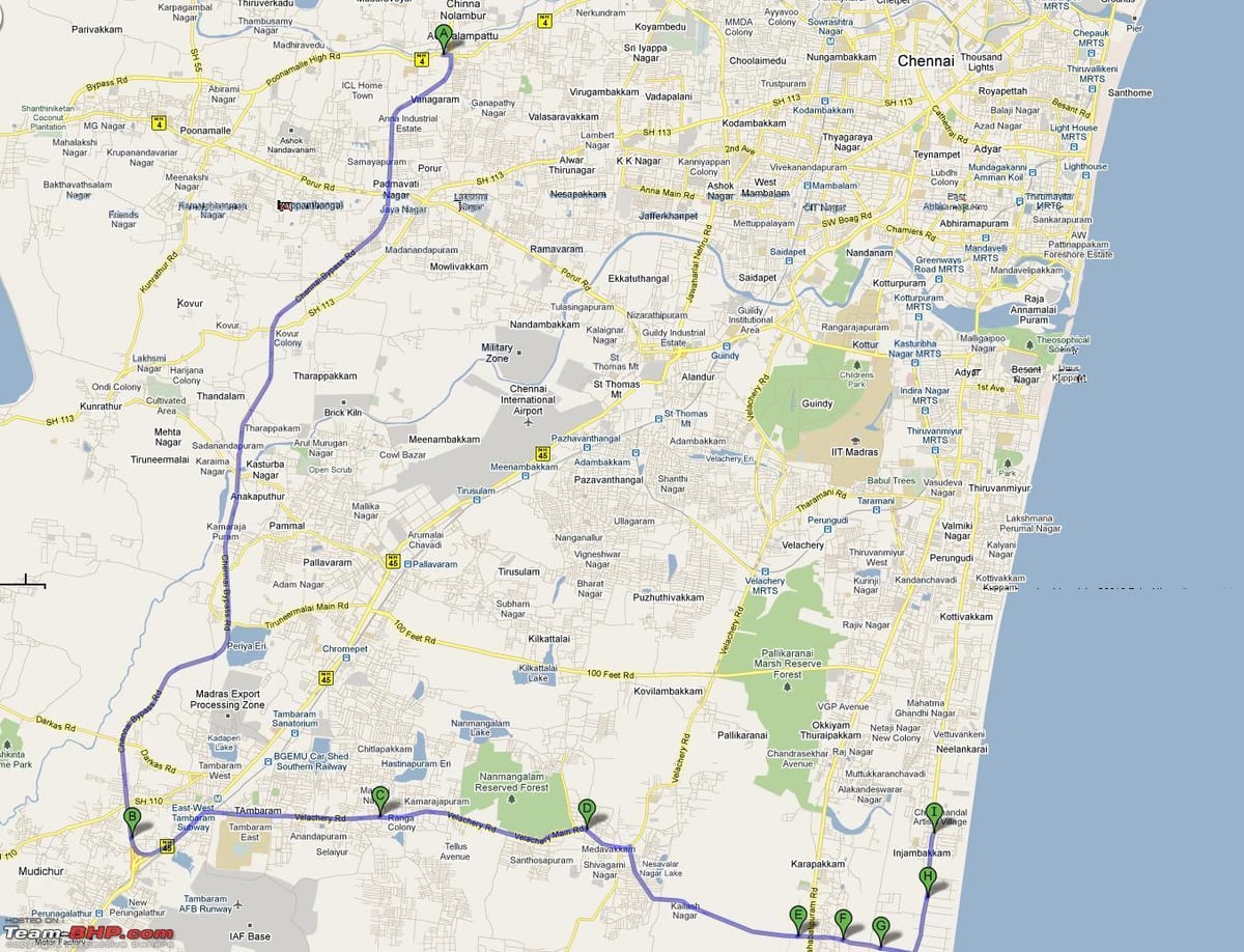 ibilbidea mapa Chennai