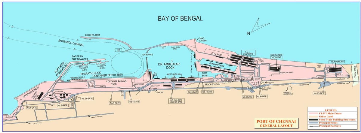 mapa Chennai portua