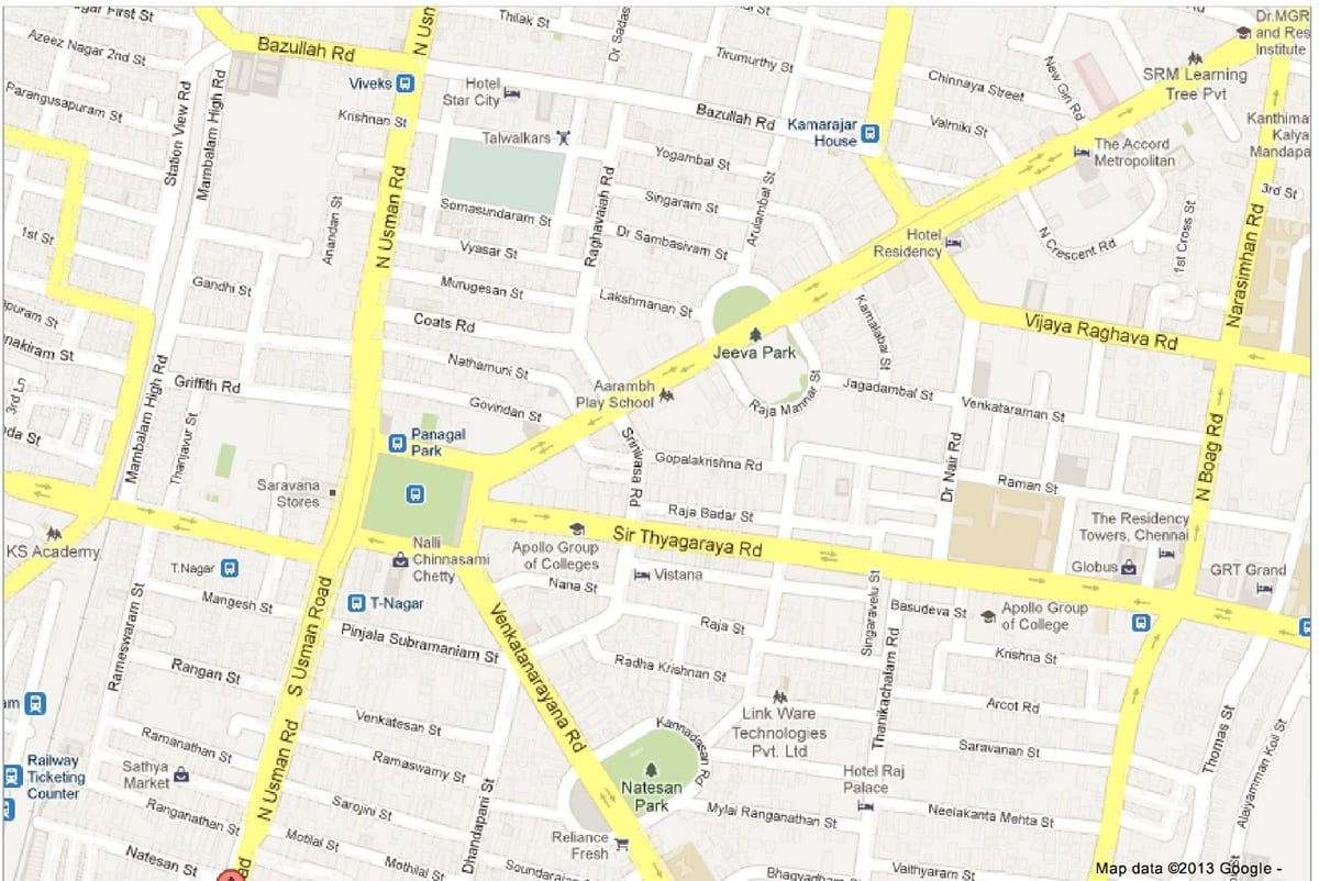mapa Chennai t Nagar